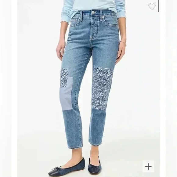 J. Crew Denim - J Crew Jeans Slim Boyfriend Premium Denim Patch Floral Cropped NWT Size 26